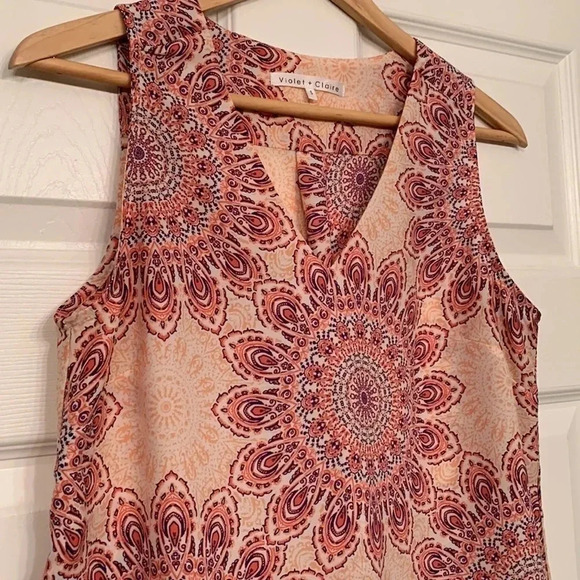 Chic Bohemian Sleeveless Top - Red and Blue - Picture 4 of 8